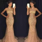 Золотистое вечернее платье с лямкой на шее, украшенное бусинами, длинное праздничное платье, бальное платье для торжества, выпусквечерние вечера, индивидуальный пошив, большие размеры, 2019