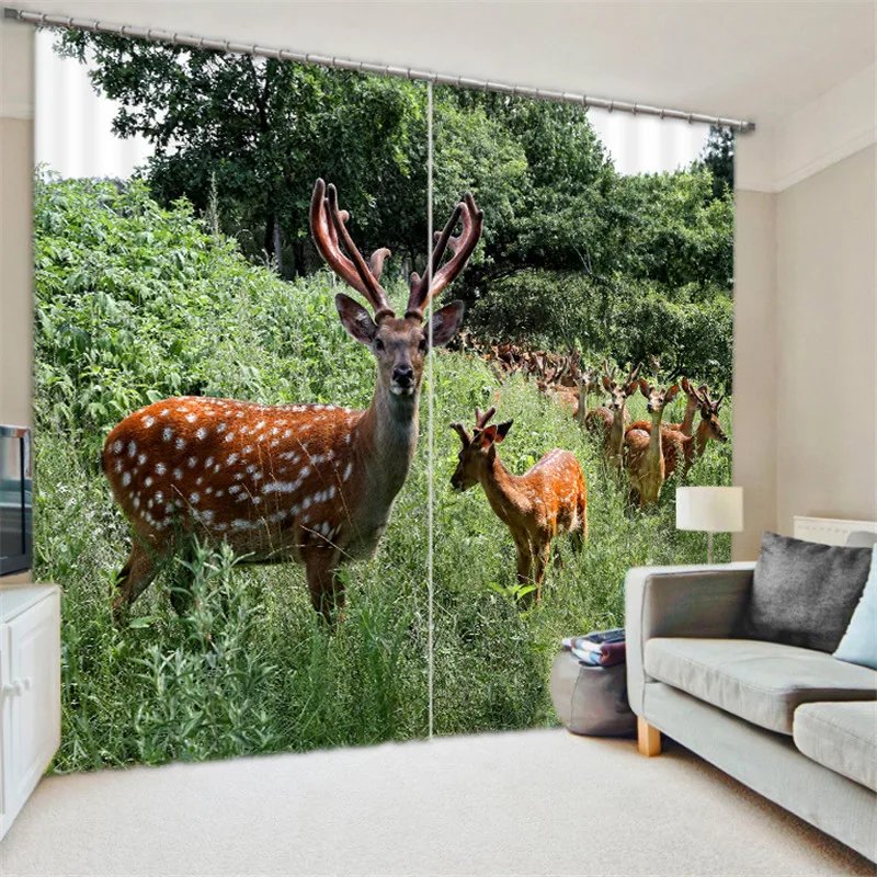 

Curtains Prairie deer Luxury Blackout 3D Window Curtains For Living Room kids Bedroom Drapes cortinas Rideaux Customized size