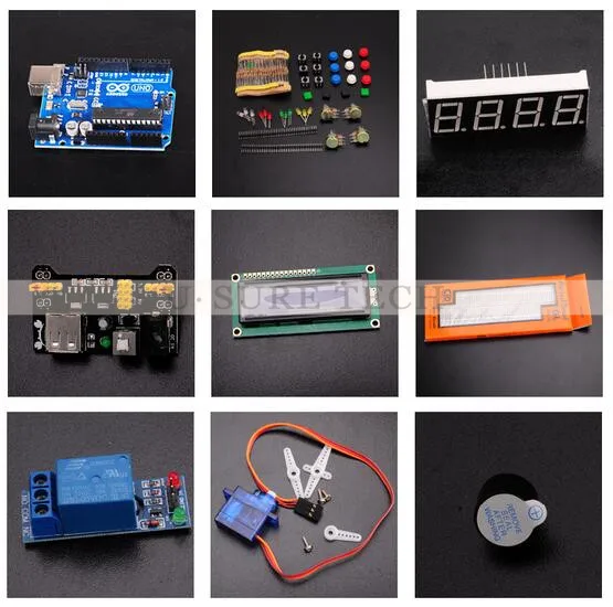 Для Arduino Starter Kit Оон R3 Basic Learning Suite Кит Модернизированный Шаговый Двигатель LCD1602 LED