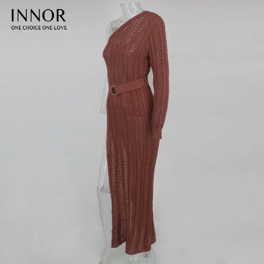 Длинное Трикотажное макси платье с одним плечом сексуальное Клубное разрезом по