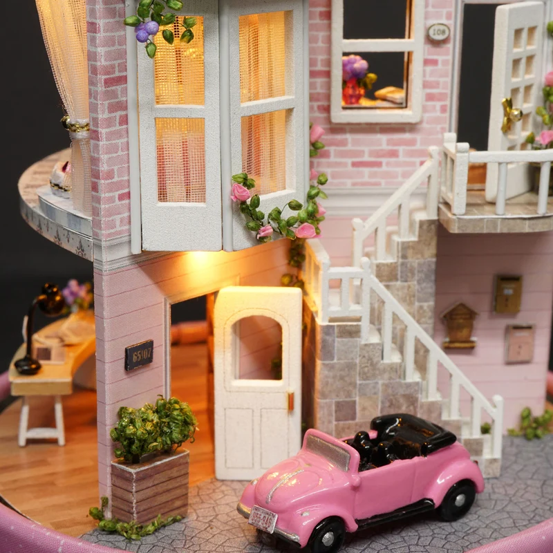 Милый кукольный домик сделай сам миниатюрная модель с мебели вращающаяся