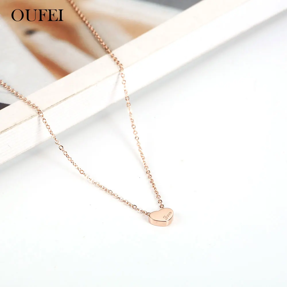 Ожерелье с подвеской в форме сердца OUFEI ювелирные изделия из нержавеющей стали