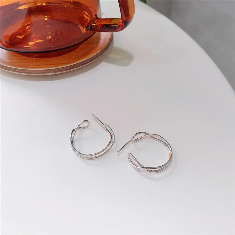 925 Sterling Silver Hip Hop Round Earrings for Women Large Circle Twist Piercing Hoop Earring Dropship Suppliers | Украшения и