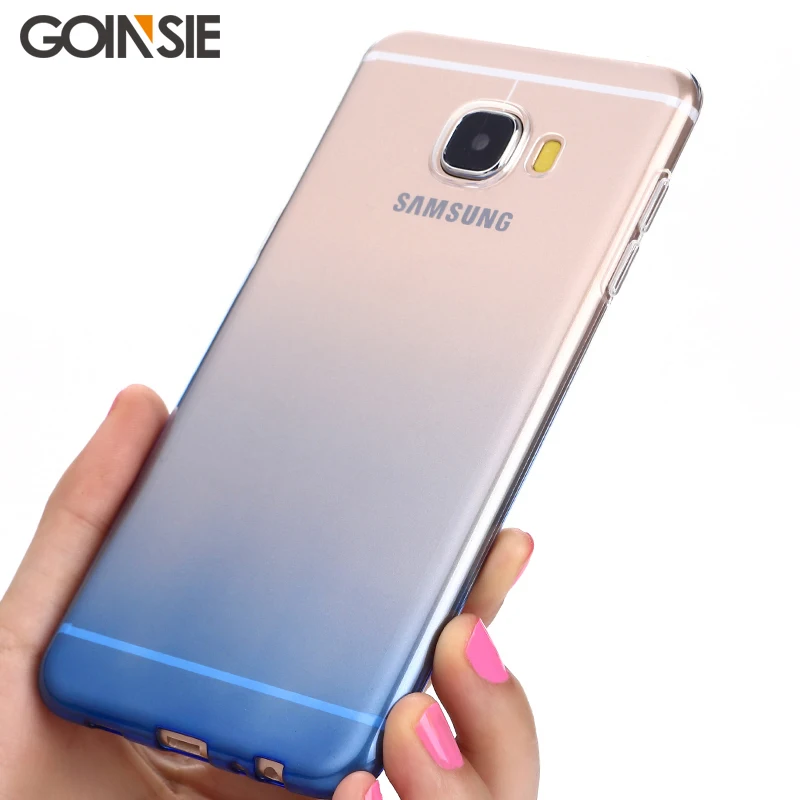 Silicone Soft Phone Cases for Samsung Galaxy C5 / Pro C5000 C5010 Case Cover 5.2 Transparent Gradient Cute Mobile Funda |