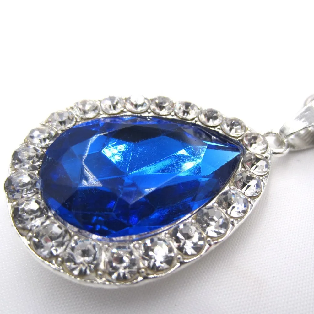 Детский аксессуар для одежды из нержавеющей стали с синими каплевидными