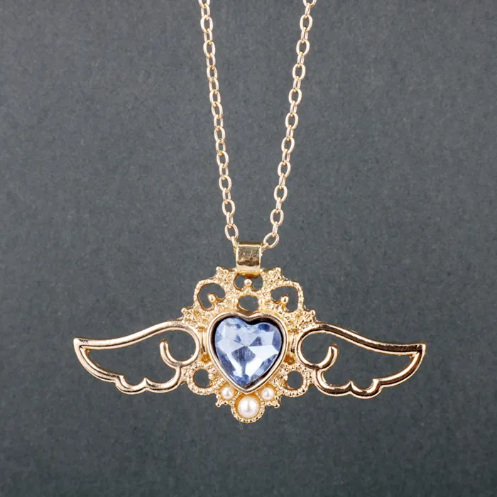 blue MQCHUN аниме Сейлор Мун Сердце Ключ ожерелье подвеска на золотой цепочке модное ожерелье s для женщин массивные детские ювелирные изделия Прямая поставка - Окраска металла: blue