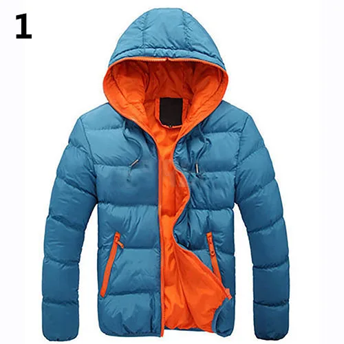 Мужская приталенная Повседневная теплая куртка с капюшоном зимнее плотное