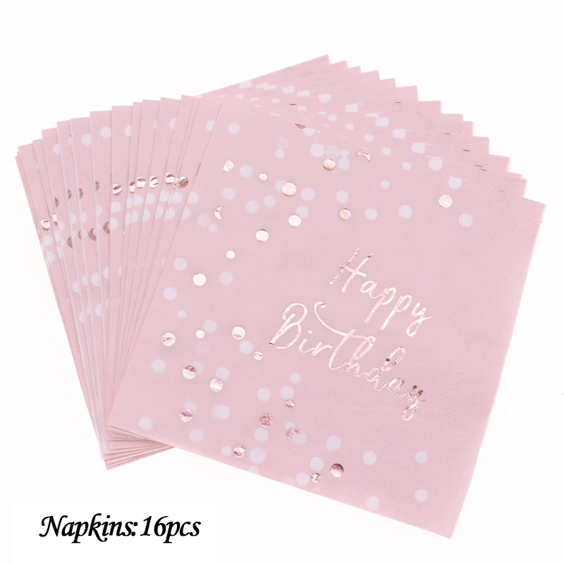 Napkins16pcs Бумажная тарелка в форме кролика из мультфильма, тарелка для ужина, бумажная одноразовая посуда, набор стаканов для дня рождения, вечеринки, Рождества, decoratio - Цвет: Napkins16pcs