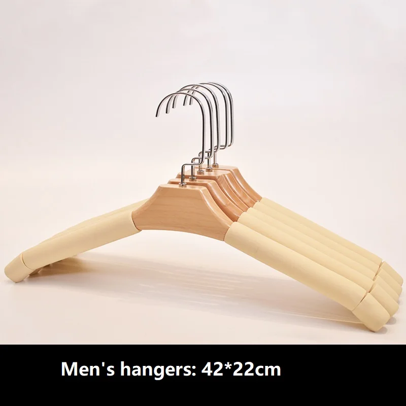Mens hangers 42X22 10 шт. Изысканная долговечная губка противоскользящая вешалка для одежды из цельного дерева вешалка для одежды для дома вешалка для одежды вешалка для брюк - Цвет: Mens hangers 42X22