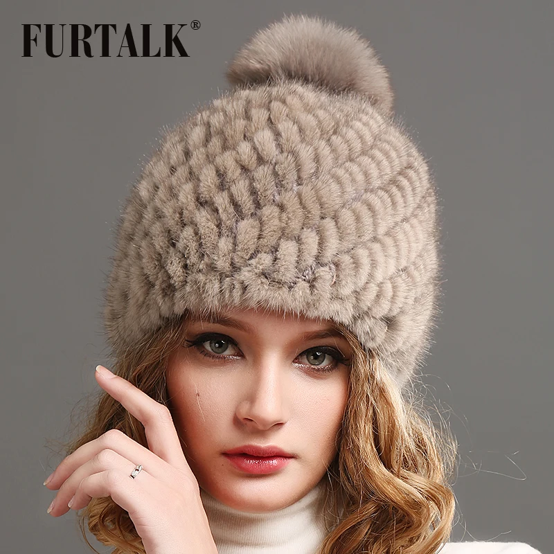 Меховая зимняя Шапка бини для женщин из натурального Лисьего меха шапка с