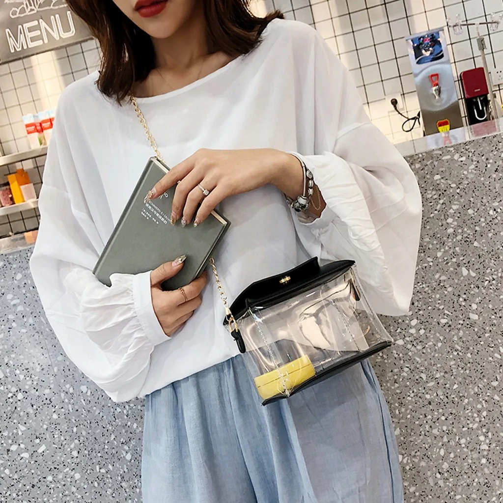 Женская сумка мессенджер прозрачная вместительная 2019|Сумки с ручками| |