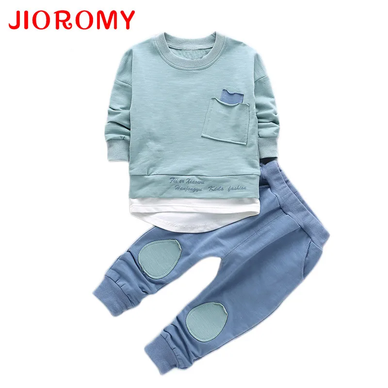 JIOROMY2PC одежда для маленьких мальчиков Детская рубашка Топы + штаны повседневная