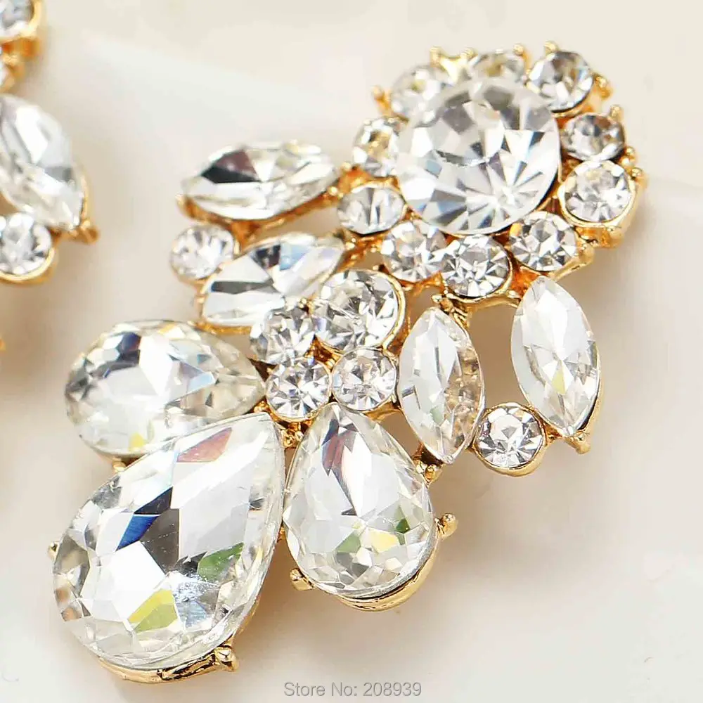 Новые женские модные серьги милые металлические с белым стеклом и драгоценными