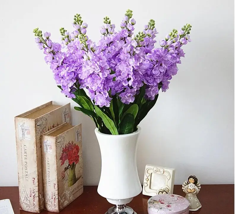4 шт. искусственный гиацинт фиолетовый цветок ветка fleurs artificielles для осени дома свадьбы декоративные искусственные цветы венок