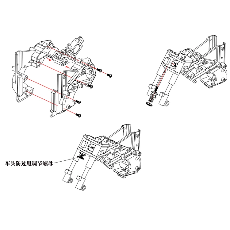 HR hotracing Tamiya по супер скидке T3 01 CNC Сплав передний амортизатор с анти поворотный