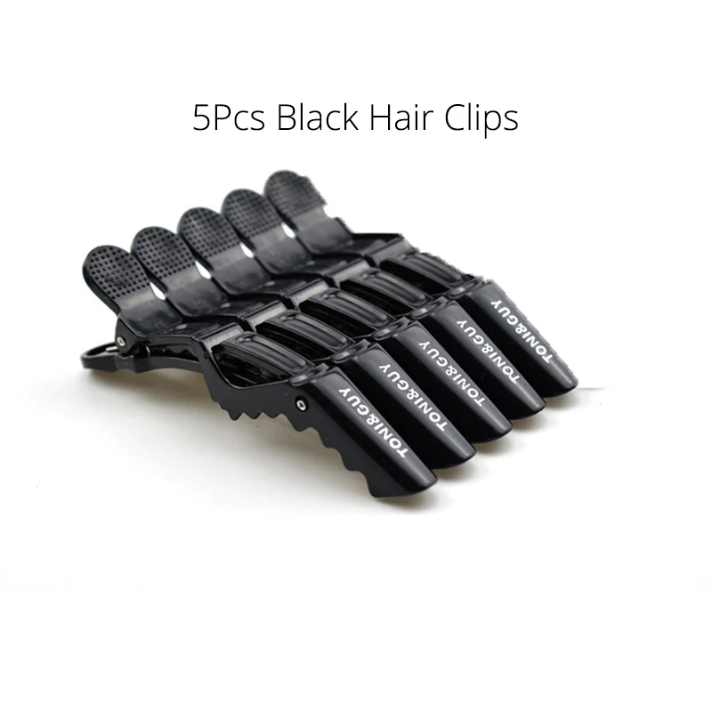 5 Pcs Black TONY& GUY, 5 шт./лот, профессиональная заколка для волос из аллигатора для женщин, пластиковая заколка для волос, заколки для волос с бантом для девочек, инструменты для укладки - Цвет: 5 Pcs Black