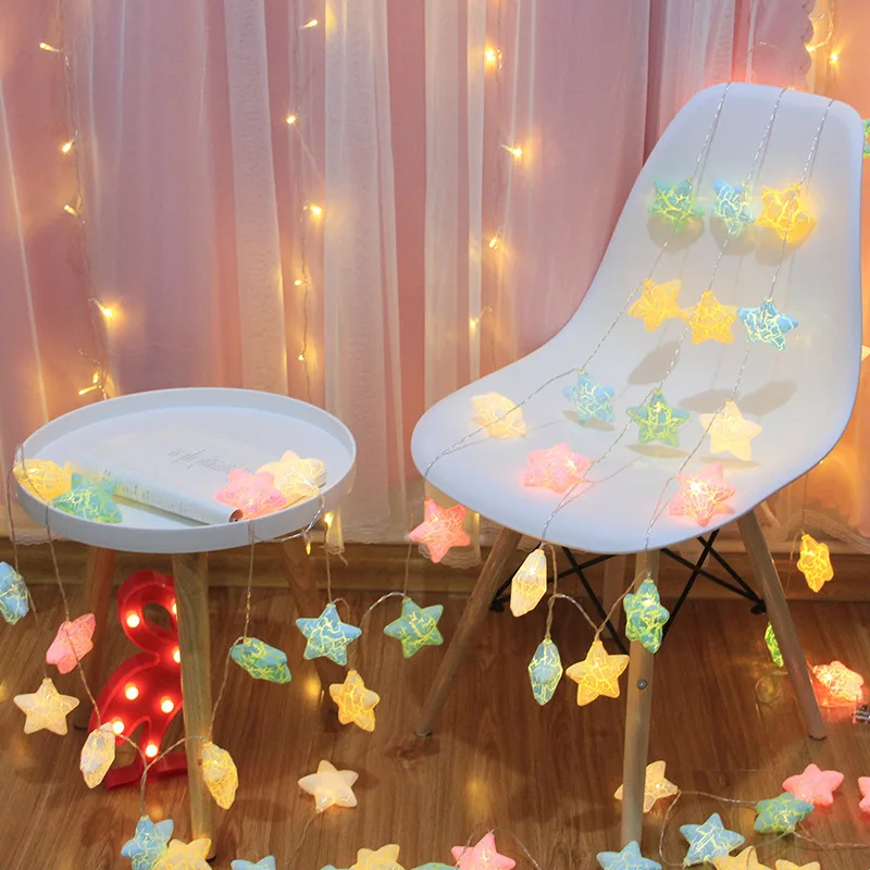 Led Crackle лампочка Звезда струнный цветной светильник s вспышка батарея