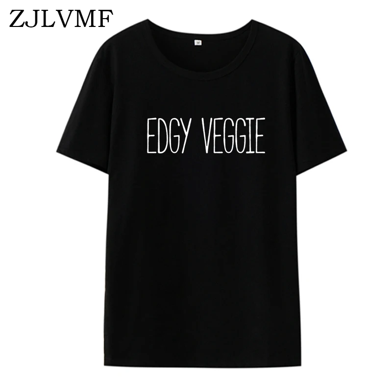 Zjlvmf Edgy Veggie Футболка женская Свободная Повседневная модная футболка с круглым