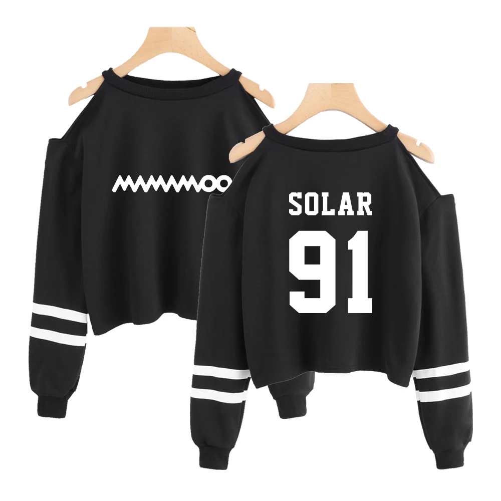 Женская Короткая Толстовка MAMAMOO kpop модная короткая укороченная толстовка с