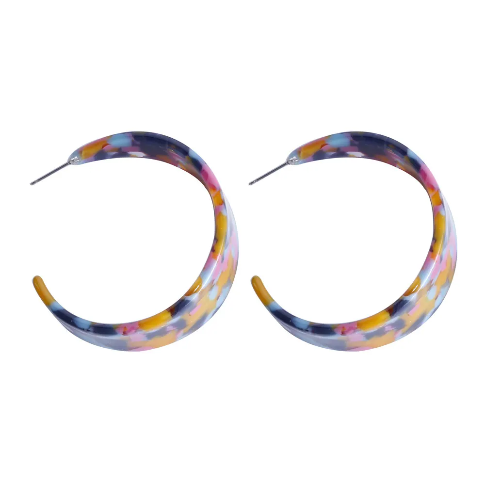 Женские акриловые серьги кольца SOHOT винтажные классические из акриловой смолы с