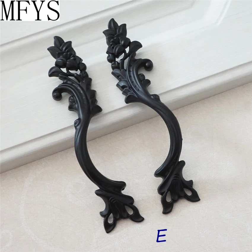 Черный двери шкафа тянет ручки ящика тянуть комод листовые ручка Кухня