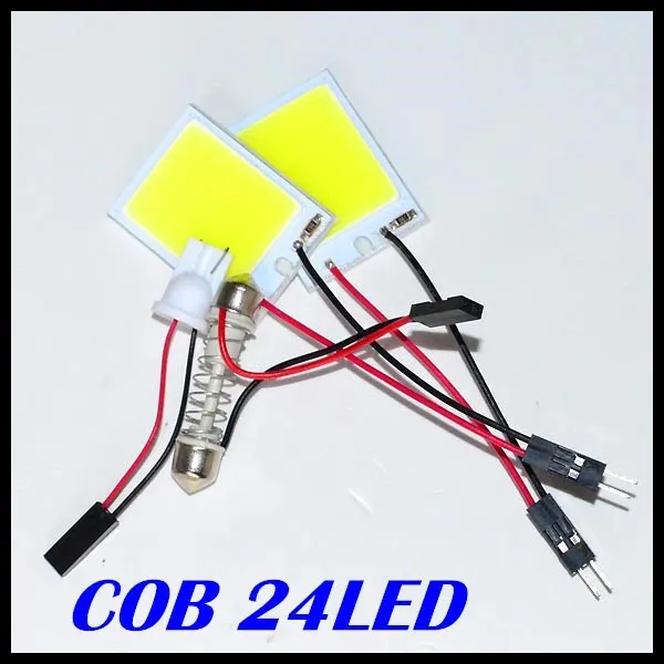 

New 4w Cob Chip car panel light 24led Led Car Interior Light T10 Festoon lDome Adapter 12v,wholesale Vehicle Panel Free Shipping
