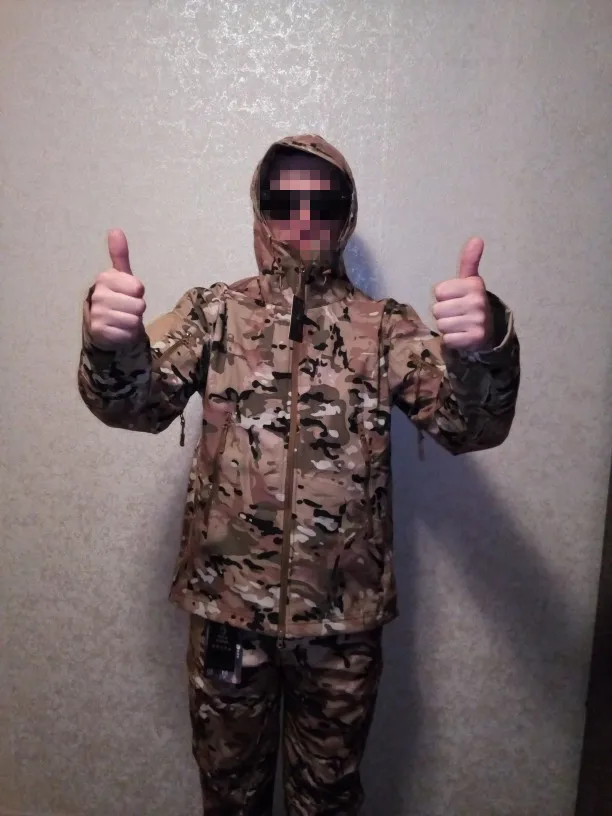 Hot Winter Men Outdoor Camping Hunting Hiking Camouflage Sets Tactical Waterproof Shark Skin Soft Shell Fleece Jacket Pants Suit