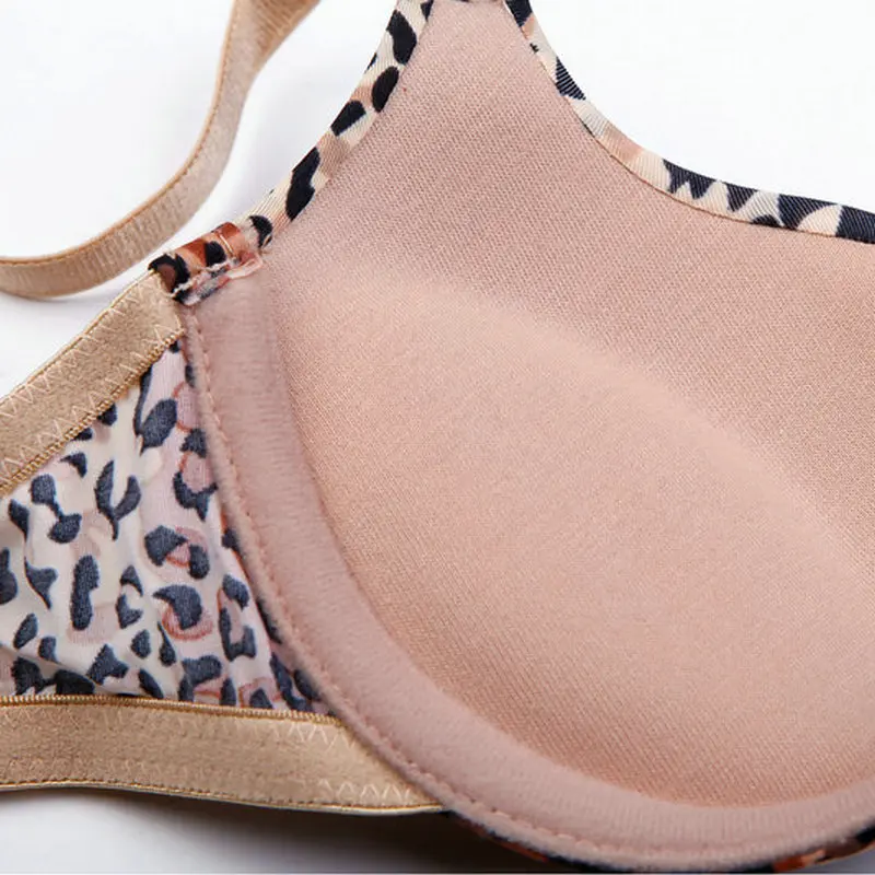 Women bh Set Ladies-Brief-Sets Leopard Bras and Underwear Set Padded Push Up W Cup Bra Sexy Lace Hollow Lingerie Sets