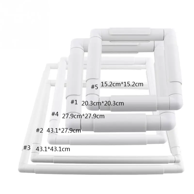 Embroidery Frame DIY Stitch Hoop Stand Lap Tool Square Rectangle Plastic Clip Frame for Needlepoint Craft Quilting
