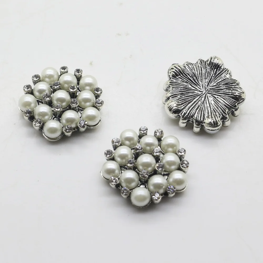 

Direct sales 10pcs/lot25MM Nonporous Smear alloy Round Pearl Rhinestone Craft Decoration Material DIY Wild jewelry accessories