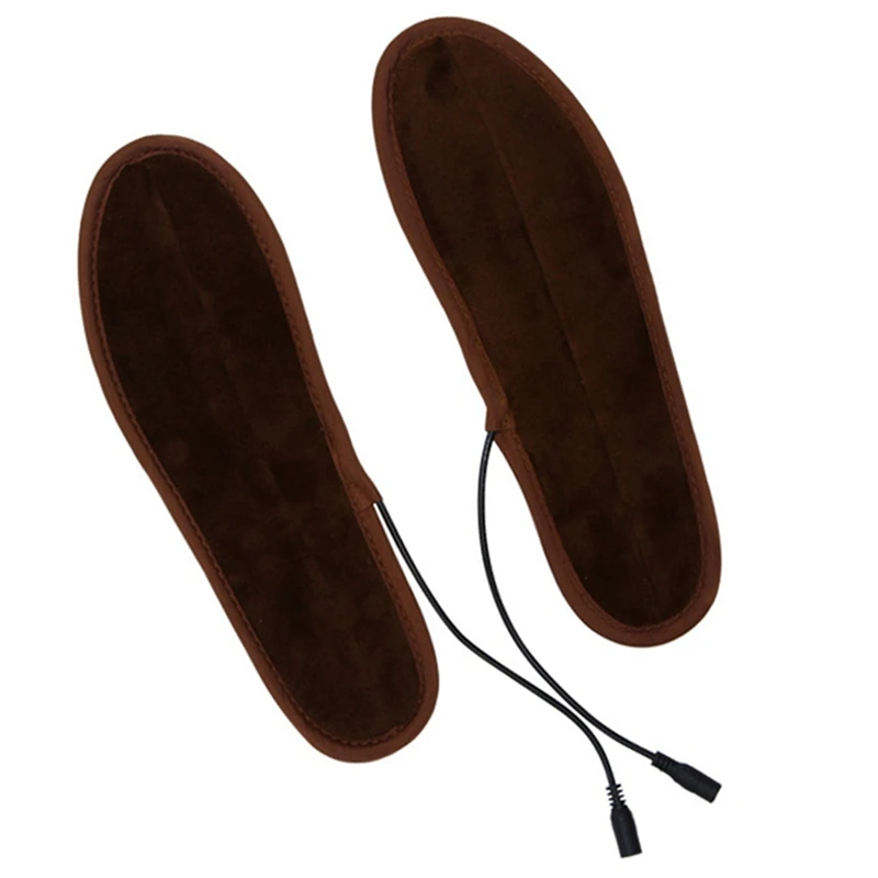 Новые плюшевые меховые стельки с питанием от USB, зимние теплые стельки для ног, размеры 36-44