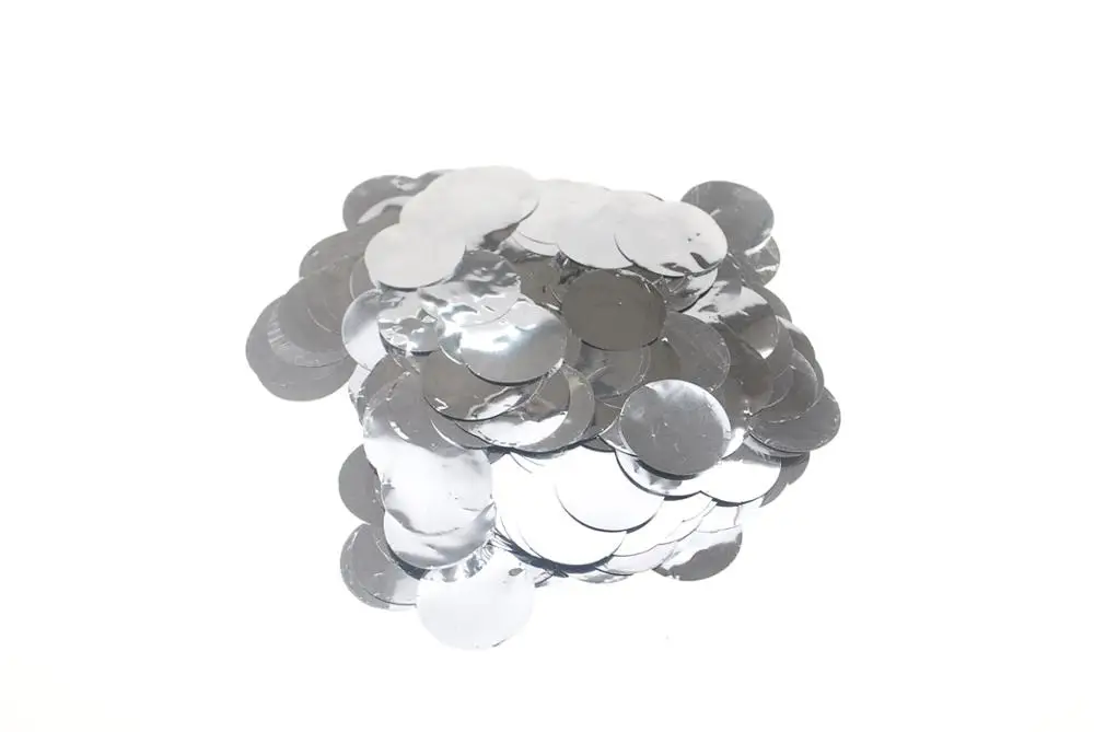 Bright silver Биоразлагаемые бумажные конфетти 2,5 см для праздника, юбилея, дня рождения, выпускного, свадьбы, свадебных и детских вечеринок, круги 30 г - Цвет: Bright silver