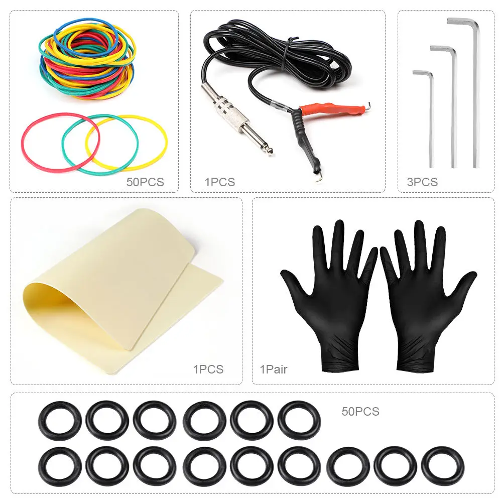 Hybrid Complete Tattoo Kit For Liner and Shader Beginner Power Supply Foot Pedal Grips Needles Ink Set Body&ampArt TK203-40 | Красота и