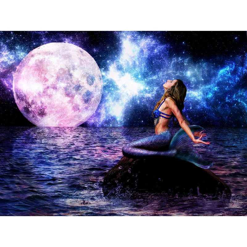 

Full Square/round Diamond Painting Mermaid Embroidery Cross Stitch Rhinestone 5D DIY Decor Drill Picture By Numbers