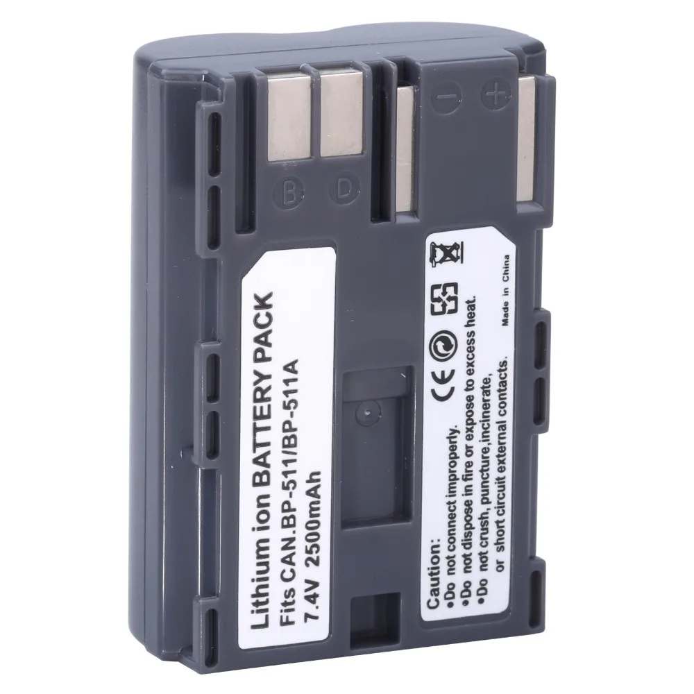 Аккумулятор BP-511 BP511A и зарядное устройство с двойным USB-портом 2 шт. для камер Canon EOS