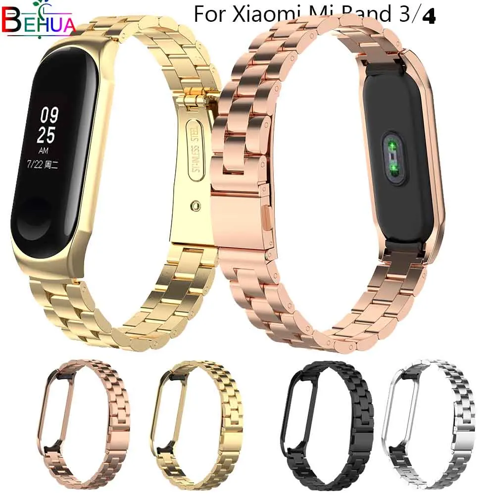Роскошный качественный ремешок для часов l из нержавеющей стали Xiaomi band 3 сменный
