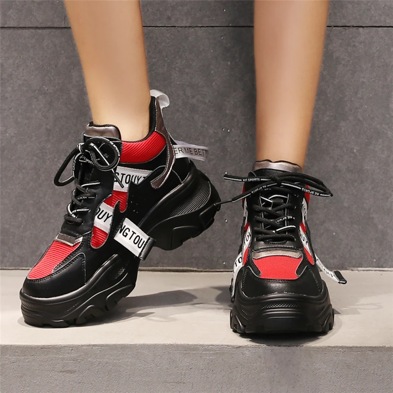 RASMEUP кожаные дышащие женские громоздкие кроссовки большого размера 2019 Модные