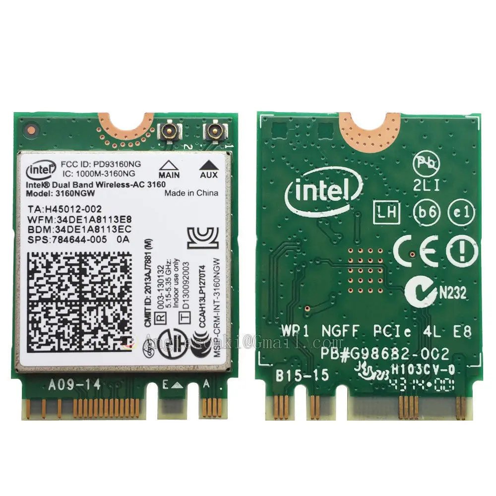 Двухдиапазонная Беспроводная AC 3160NGW Bluetooth 4 0 NGFF Wifi WLAN карта для HP 784644 005 Pavilion x360 13