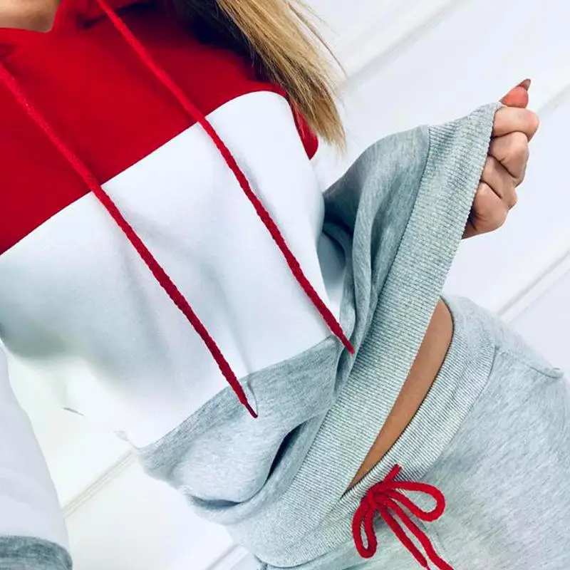 

2 Piece Set Women Sweatshirt Set Spring Autumn Winter Sportwear Stripe Tracksuit Set Casual Female Suit Sweatshirts SJ3445X