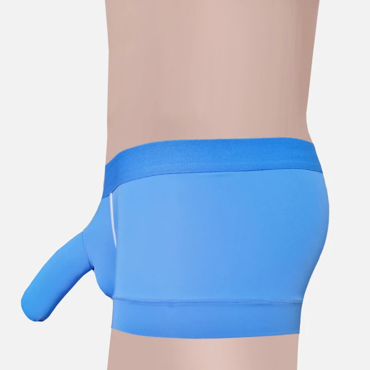 Мужские трусы Manview Ice Silk trunk с рукавом для пениса мужские шорты-боксеры u выпуклая низкая талия Мужское нижнее белье 1520 - Цвет: sky blue