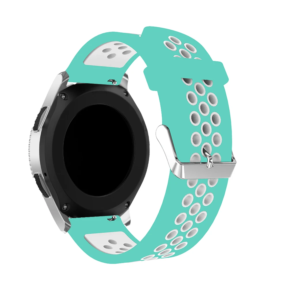 Силиконовый ремешок 22 мм для samsung Galaxy Watch, Классические Смарт-часы 46 мм, несколько вентиляционных отверстий, двухцветные резиновые Ремешки для наручных часов