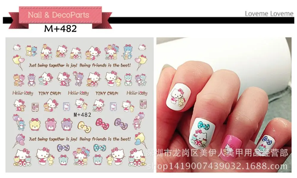 m482 5sheet Классический японский и корейский красивый мультяшный Переводные стикеры наклейки для ногтей для детей наклейки для ногтей m479-487 - Цвет: m482 5sheet