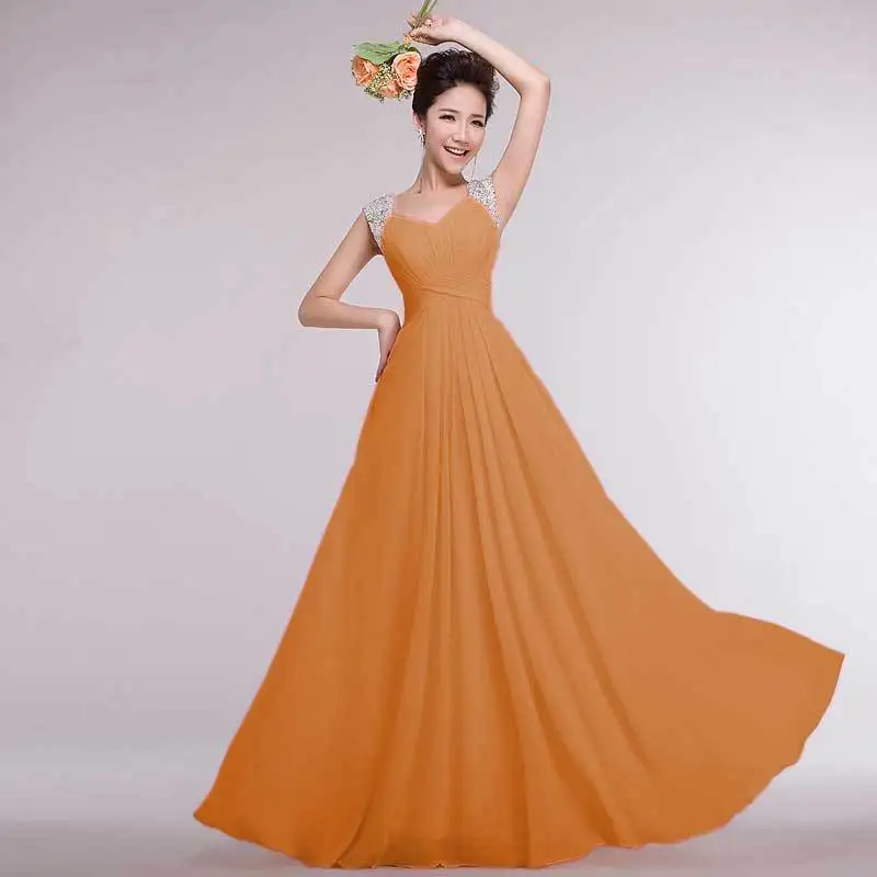 2021 Новые Длинные вечерние платья на бретельках Стразы Плиссированное шифоновое