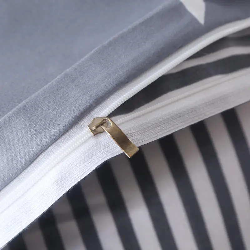 Solstice домашний текстиль серый треугольный полосатый пододеяльник наволочка