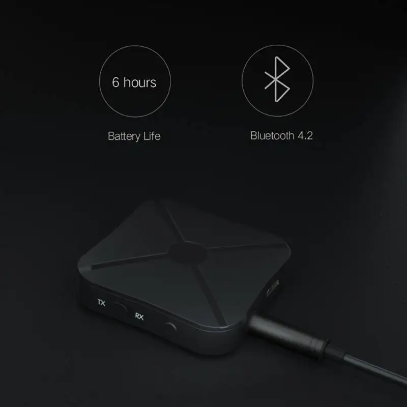 CRDC Bluetooth 4.2 Receiver Transmitter 2 In1 Audio Music Stereo Wireless Adapter With RCA 3.5MM AUX Jack For Home Car TV MP3 PC