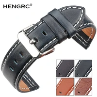 cowhide watchband accessories 22mm 24mm women men genuine leather soft watch band strap black blue brown orange