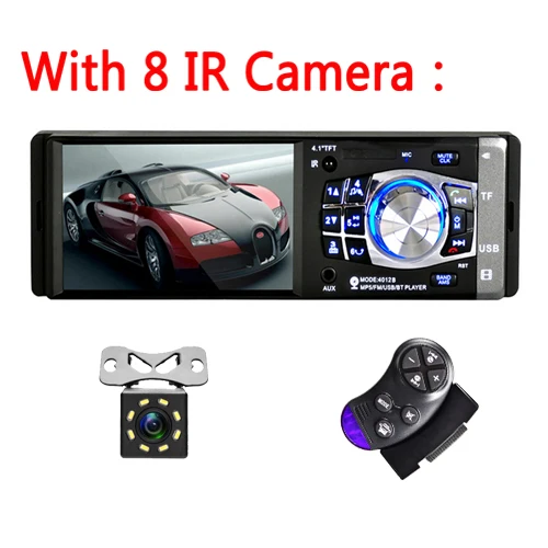 With 8 IR camera AMPrime 1 din автомагнитола " HD MP5 Мультимедиа USB AUX FM радио Авторадио Bluetooth пульт дистанционного управления плеер с камерой заднего вида - Цвет: With 8 IR camera
