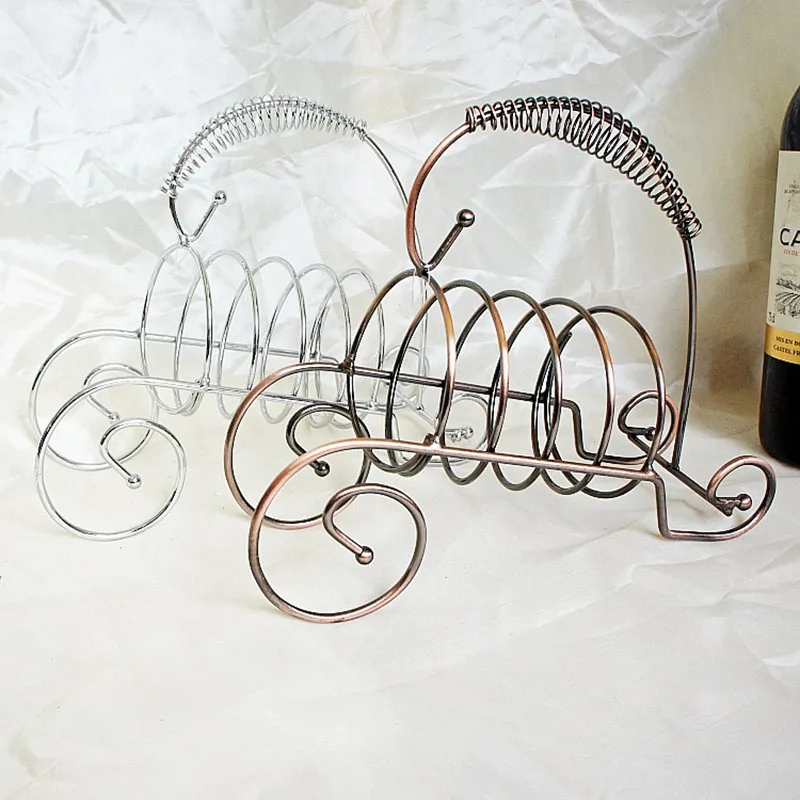 Stylish Wine Rack Iron Stand Bronze Metal Cage Process Plating Coated American Style Holder Craft Home Bar Decoration | Дом и сад