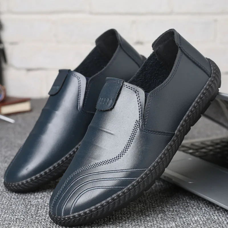Мокасины мужские без шнуровки дышащие туфли итальянские повседневная обувь для