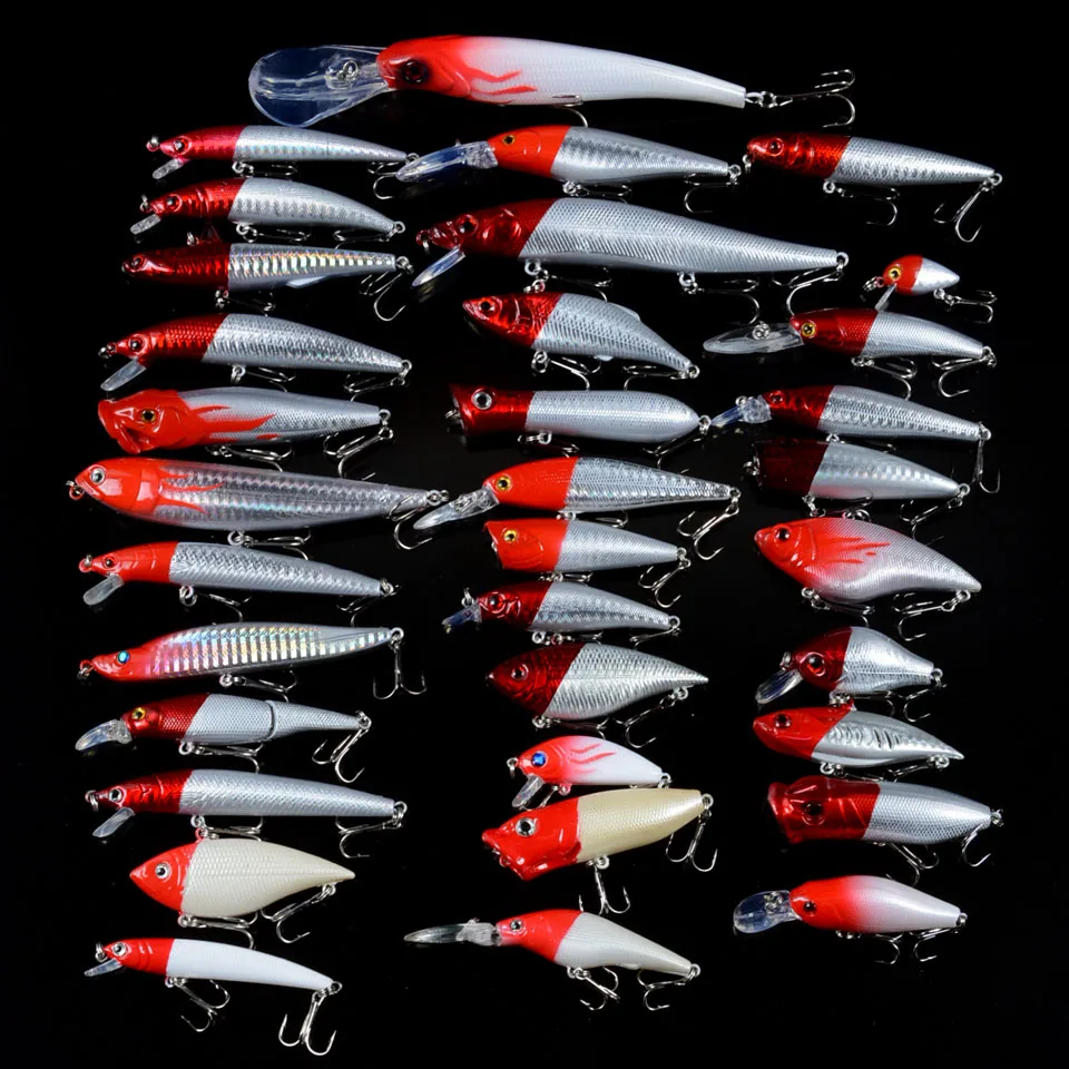New 34pcs/Set Fishing Lures Mixed 34 Different Style Bait Artificial Make High Quanlity Crankbaits Tackle Pesca | Спорт и